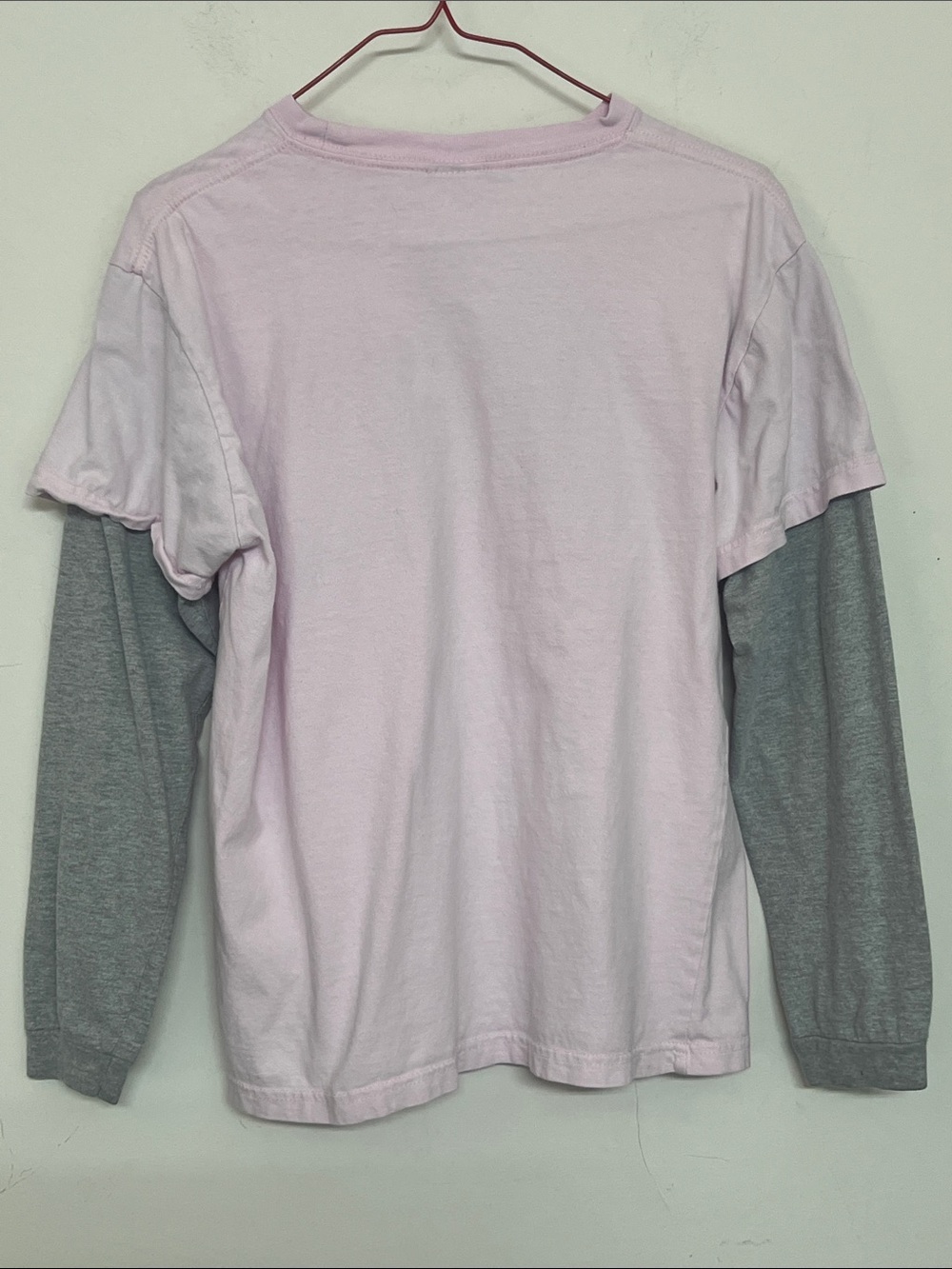 🌞 GI Apparel Vintage Unique Pink/Gray Layered-Look 2 in 1 shirt men size M - Picture 5 of 16
